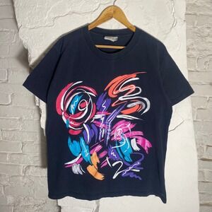 Vintage 90s Jacques Moret Abstract Art Graphic T Shirt Mens L